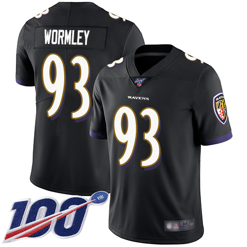 Baltimore Ravens Limited Black Men Chris Wormley Alternate Jersey NFL Football #93 100th Season Vapor Untouchable